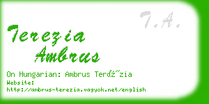 terezia ambrus business card